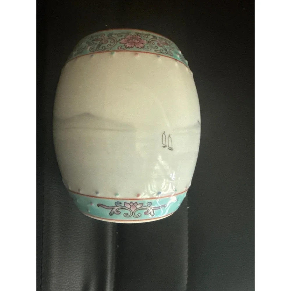 Vintage Jingdezhen Chinese Porcelain Ginger Jar Landscape Pagoda Moriage 06